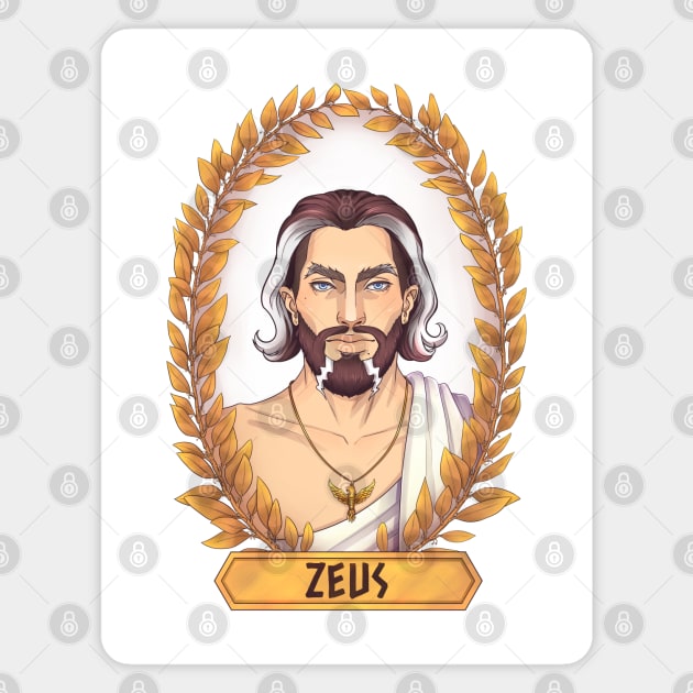 Zeus Olympian God Greek Mythology Magnet by Tati Seol
